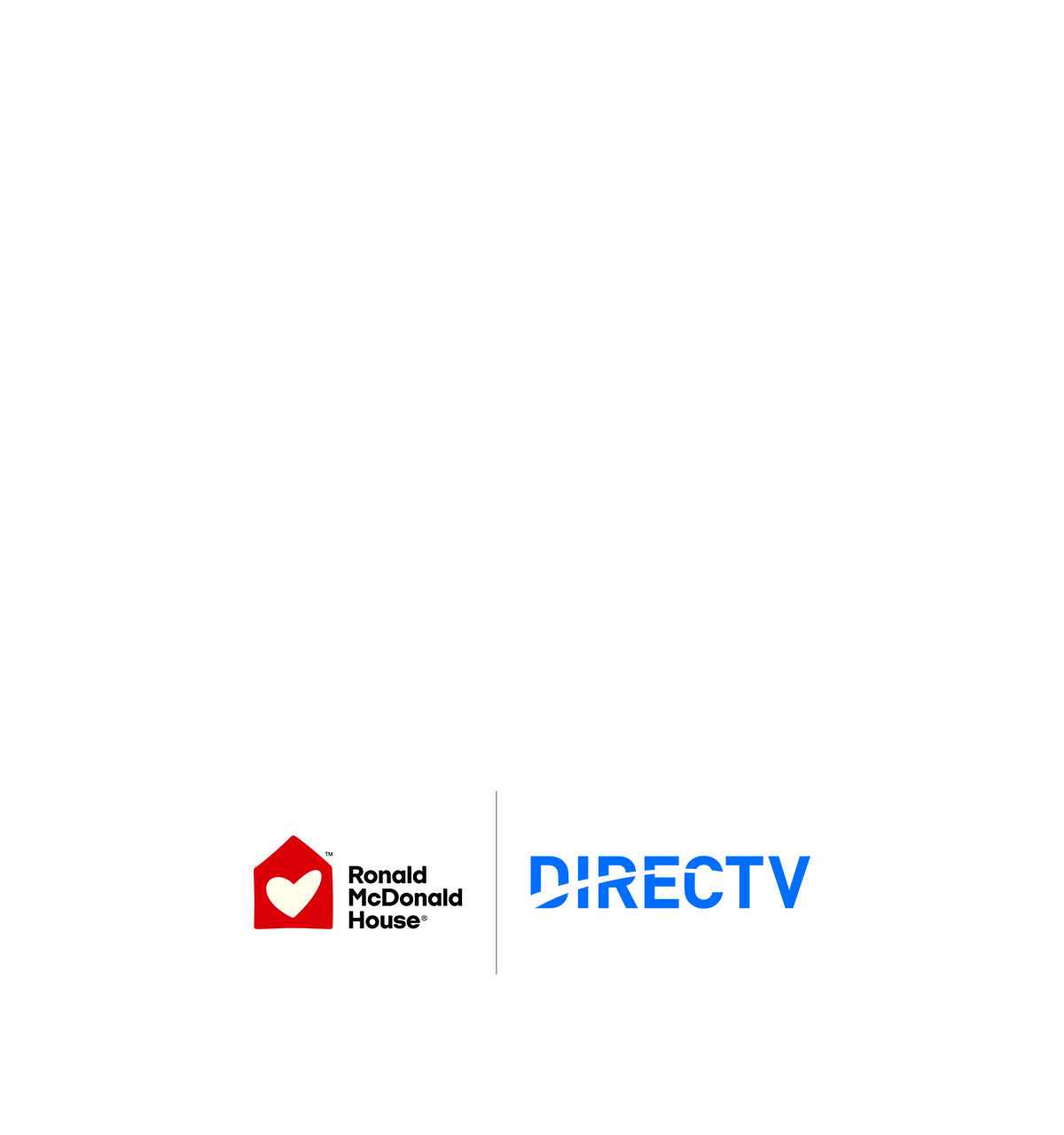 Ronald McDonald House logo and DIRECTV logo side by side.