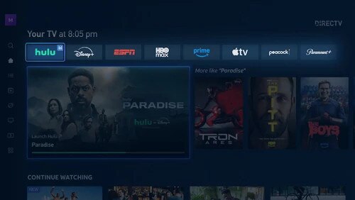 Image of TV screen with app menu items.