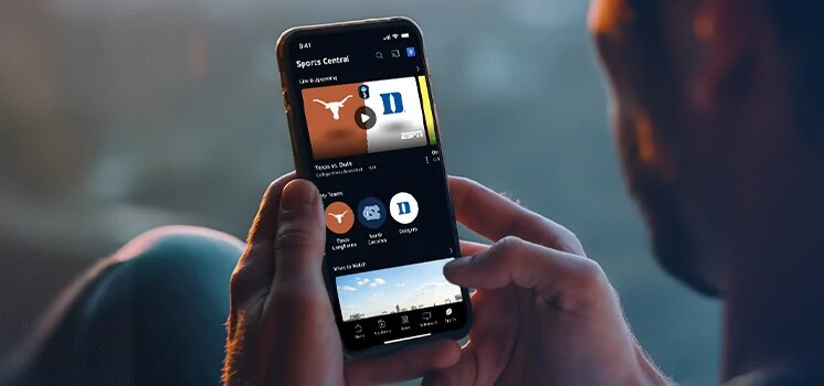 Illustration of a user streaming content on mobile.
