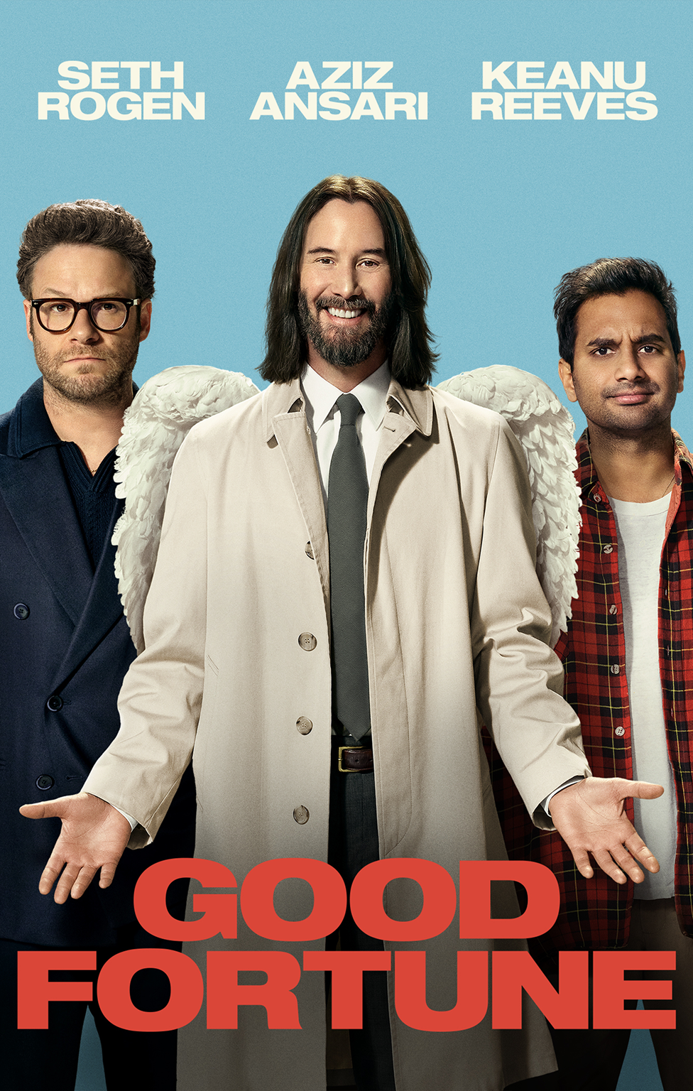 Poster for Good Fortune showcasing lighthearted comedic visuals.