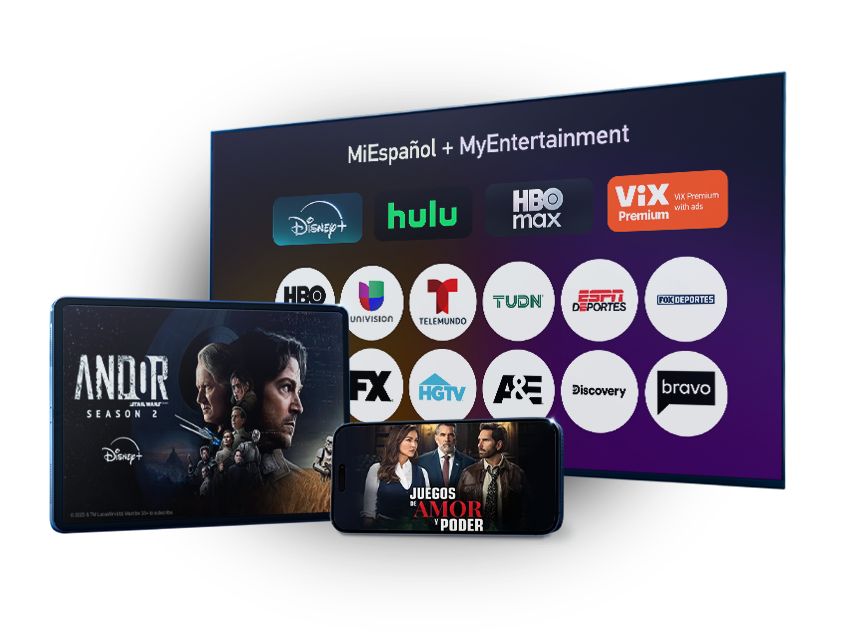 MiEspañol® plus MyEntertainment® Genre Packs® and streaming subscriptions.