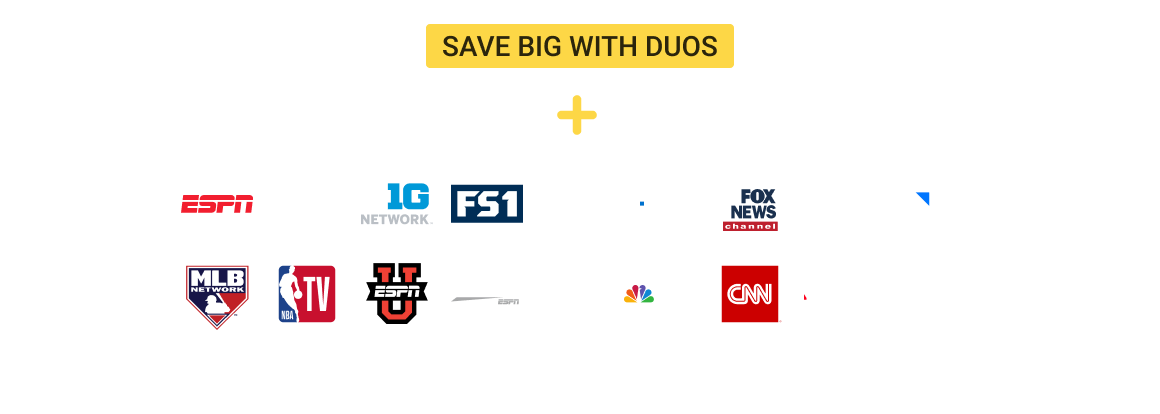 Gemini Air logo with banner reading “Includes $40/mo. in apps” above Disney+, Hulu, and ESPN icons, alongside a DIRECTV Gemini Air streaming device and remote control.