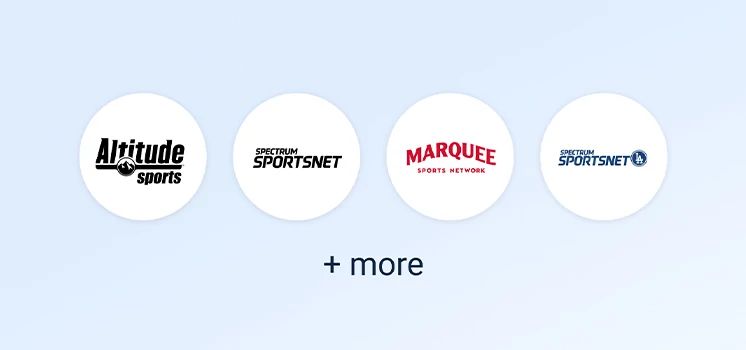 Featured channels for the myhome team mini pack are displayed including altitude sports, sprectrum sportsnet, marquee sports network, spectrum sportsnet la and more