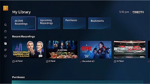 DIRECTV app My Library.